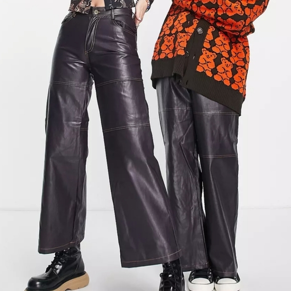 COLLUSION | vegan/faux leather wide leg pants - Picture 8 of 8